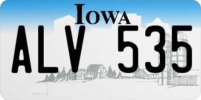 IA license plate ALV535