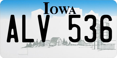 IA license plate ALV536