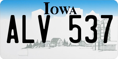 IA license plate ALV537