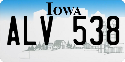 IA license plate ALV538
