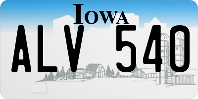 IA license plate ALV540