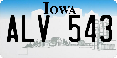 IA license plate ALV543