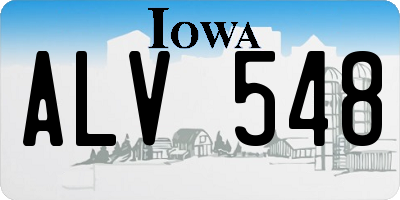 IA license plate ALV548