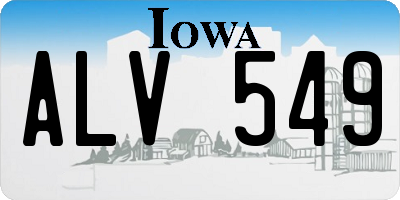 IA license plate ALV549