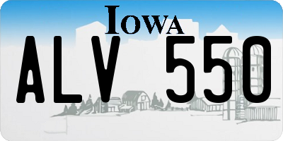 IA license plate ALV550
