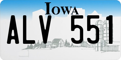IA license plate ALV551