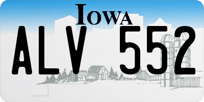 IA license plate ALV552