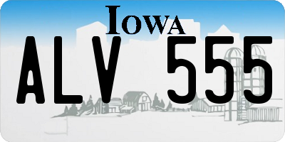 IA license plate ALV555