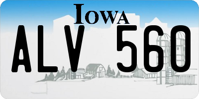 IA license plate ALV560