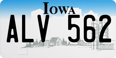 IA license plate ALV562
