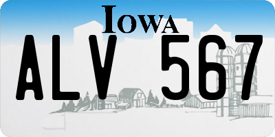 IA license plate ALV567