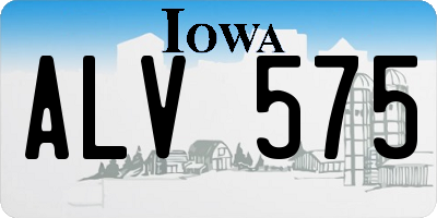 IA license plate ALV575