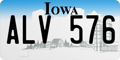 IA license plate ALV576
