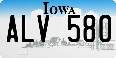 IA license plate ALV580