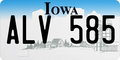 IA license plate ALV585