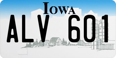 IA license plate ALV601