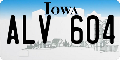 IA license plate ALV604