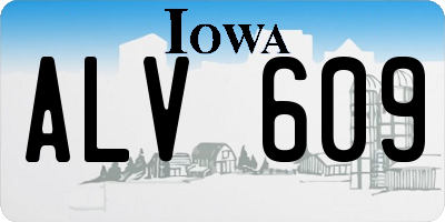 IA license plate ALV609