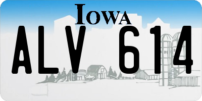 IA license plate ALV614