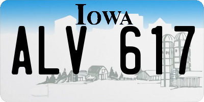 IA license plate ALV617
