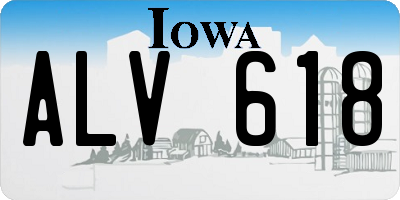 IA license plate ALV618