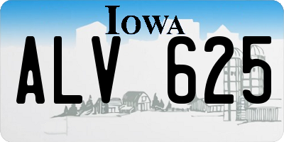IA license plate ALV625