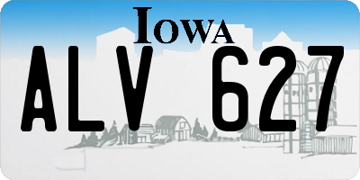 IA license plate ALV627