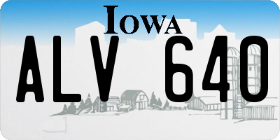 IA license plate ALV640