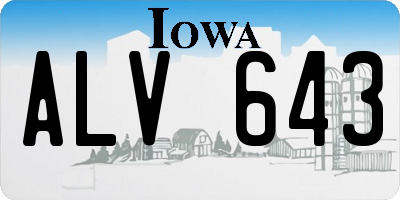IA license plate ALV643