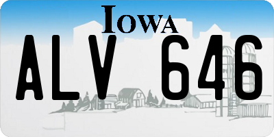 IA license plate ALV646