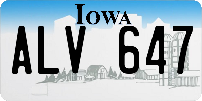 IA license plate ALV647