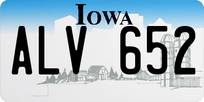 IA license plate ALV652