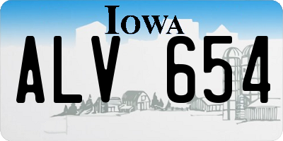 IA license plate ALV654