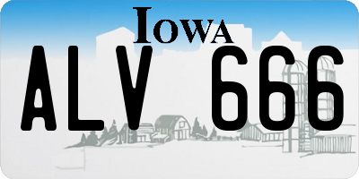 IA license plate ALV666