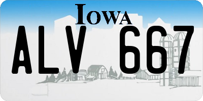 IA license plate ALV667