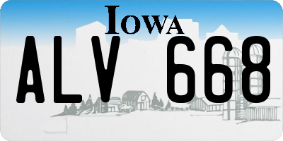 IA license plate ALV668