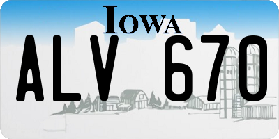 IA license plate ALV670