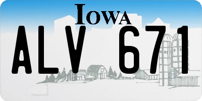 IA license plate ALV671