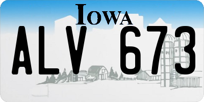 IA license plate ALV673