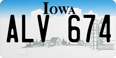 IA license plate ALV674