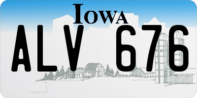 IA license plate ALV676