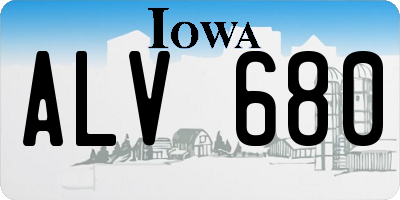 IA license plate ALV680
