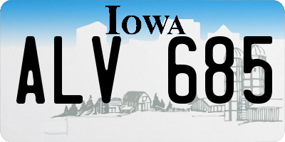 IA license plate ALV685