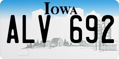 IA license plate ALV692