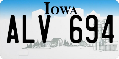 IA license plate ALV694