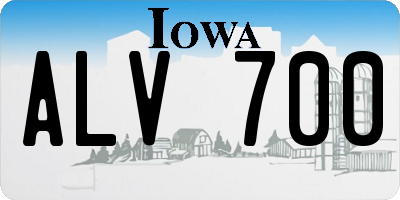 IA license plate ALV700