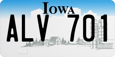 IA license plate ALV701