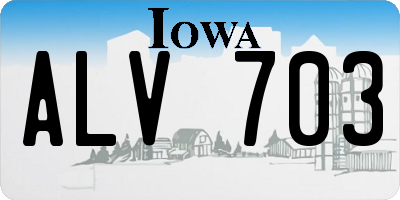 IA license plate ALV703