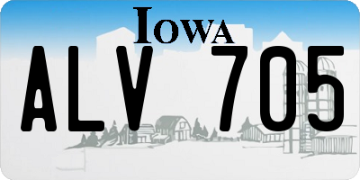 IA license plate ALV705