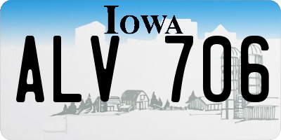 IA license plate ALV706